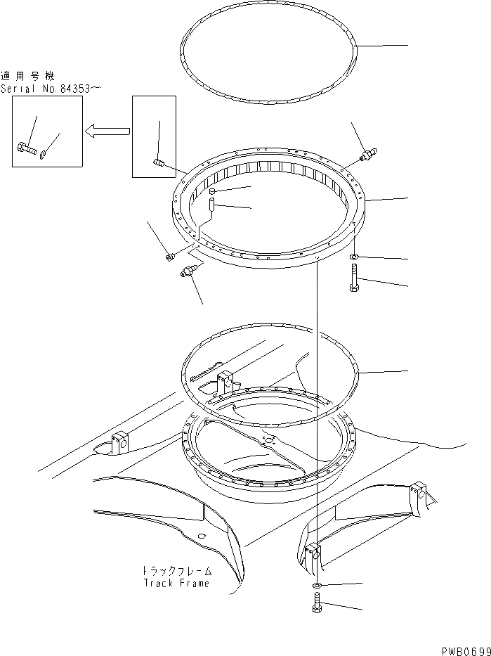 Схема запчастей Komatsu PC200-6Z - ПОВОРОТН. КРУГ (СПЕЦ-Я ДЛЯ РАЗРУШ. ЗДАНИЙ)(№89-) ПОВОРОТН. КРУГ И КОМПОНЕНТЫ
