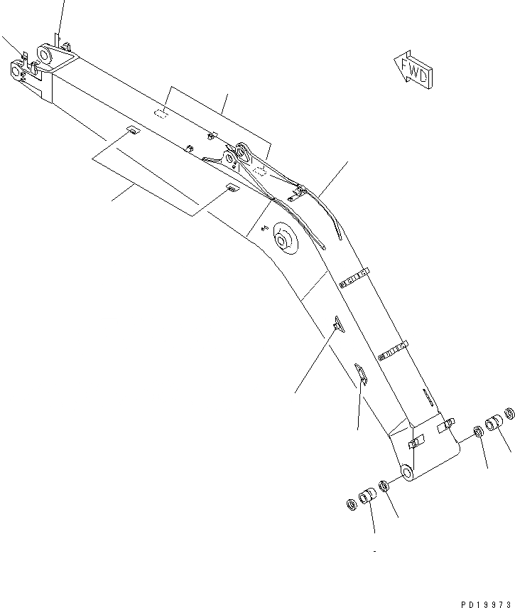 Схема запчастей Komatsu PC200-6Z - СТРЕЛА (УСИЛ.) (УДЛИНН. СИСТ. СМАЗКИ ТИП) (С ДОПОЛН. ГИДРОЛИНИЕЙ)(№9999-99) РАБОЧЕЕ ОБОРУДОВАНИЕ