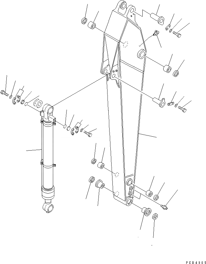 Схема запчастей Komatsu PC200-6Z - РУКОЯТЬ (.9M) (ДЛЯ COMPONENT) РАБОЧЕЕ ОБОРУДОВАНИЕ