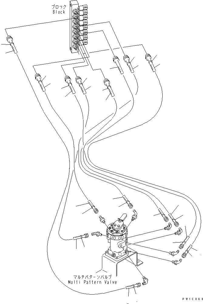 Схема запчастей Komatsu PC200-7-AP - MULTI PATTERN КЛАПАН (ШЛАНГИ) ( WAY) ГИДРАВЛИКА