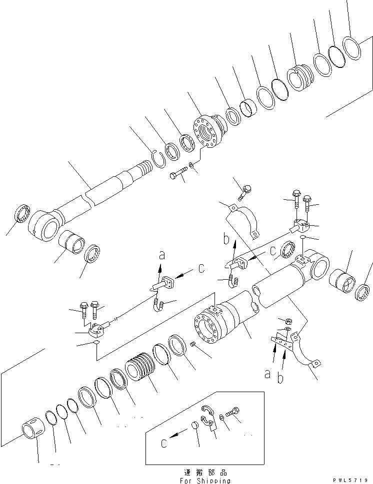 Схема запчастей Komatsu PC200-7-AP - ЦИЛИНДР СТРЕЛЫ(СИСТЕМА СМАЗКИ 100 ЧАС.) ОСНОВН. КОМПОНЕНТЫ И РЕМКОМПЛЕКТЫ