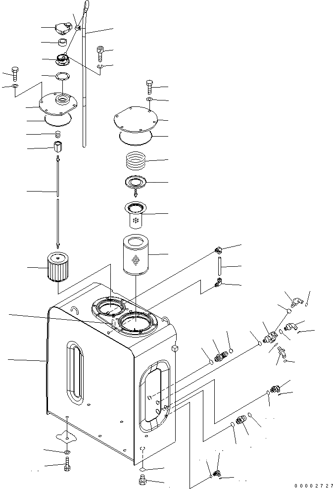 Схема запчастей Komatsu PC200-7-AA - ГИДР. БАК. (ДЛЯ 2-СЕКЦИОНН. СТРЕЛЫ И ПОВОРОТН. РУКОЯТЬ)(№9-) ГИДРАВЛИКА