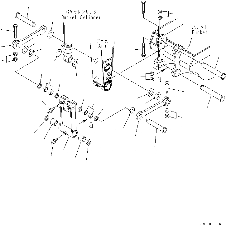 Схема запчастей Komatsu PC200-7-AA - СОЕДИНЕНИЕ КОВША КОМПЛЕКТ РАБОЧЕЕ ОБОРУДОВАНИЕ
