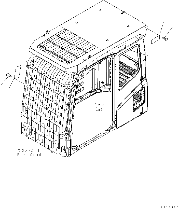 Схема запчастей Komatsu PC200-7-AA - ПРЕДУПРЕЖДАЮЩ. МАРКИРОВКА (ДЛЯ ЗАЩИТЫ LV2) МАРКИРОВКА