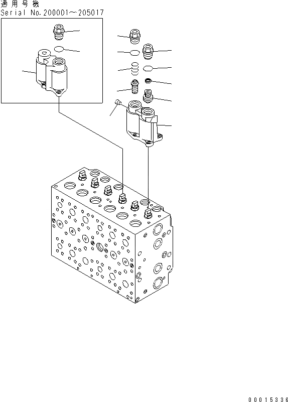 Схема запчастей Komatsu PC200-7-AA - ОСНОВН. КЛАПАН (-АКТУАТОР) (/) ОСНОВН. КОМПОНЕНТЫ И РЕМКОМПЛЕКТЫ