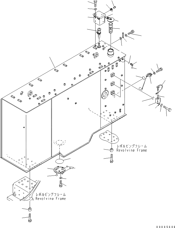 Схема запчастей Komatsu PC2000-8 - ТОПЛИВН. БАК. (С БЫСТР. ЗАПРАВ. И HANDRAIL)(№-) ТОПЛИВН. БАК. AND КОМПОНЕНТЫ