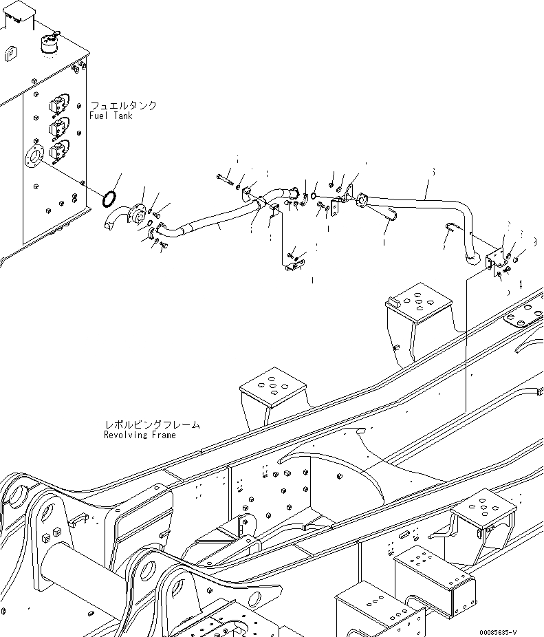 Схема запчастей Komatsu PC2000-8 - ТОПЛИВНАЯ ЛИНИЯ (ТОПЛИВНАЯ ЛИНИЯ) (SERVICE ЦЕНТР.)(№-) ТОПЛИВН. БАК. AND КОМПОНЕНТЫ