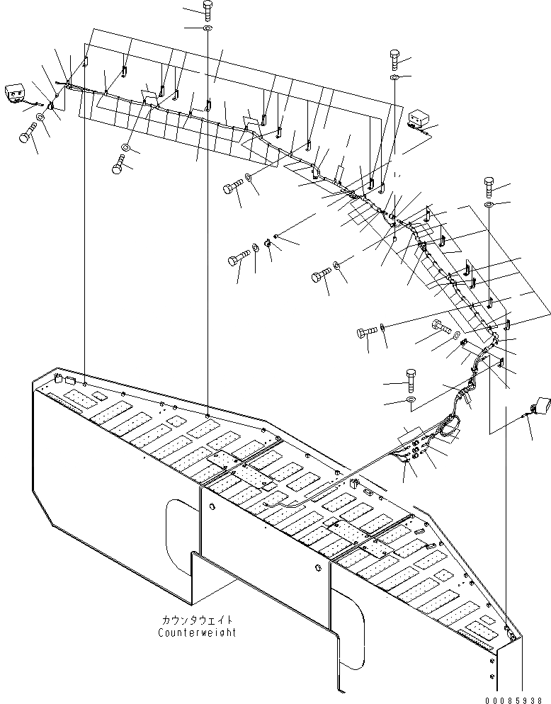 Схема запчастей Komatsu PC2000-8 - BACK МОНИТОР (Э/ПРОВОДКА) (/)(№7-) ЭЛЕКТРИКА