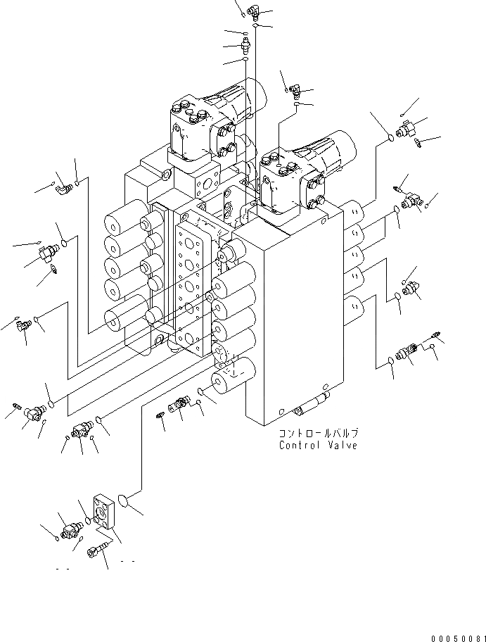 Схема запчастей Komatsu PC2000-8 - ОСНОВН. КЛАПАН (СОЕДИНИТ. ЧАСТИ) (ЛЕВ.) (/)(№-) ГИДРАВЛИКА