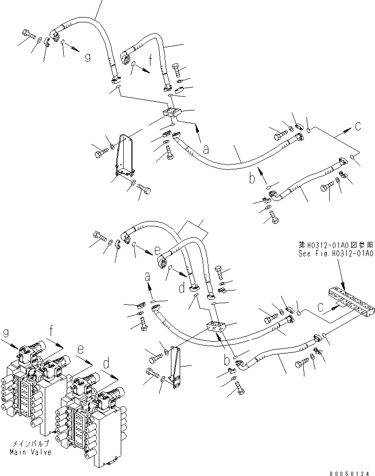 Схема запчастей Komatsu PC2000-8 - ПОДАЮЩ. ТРУБЫ (БЛОК - ОСНОВН. КЛАПАН)(№-9) ГИДРАВЛИКА