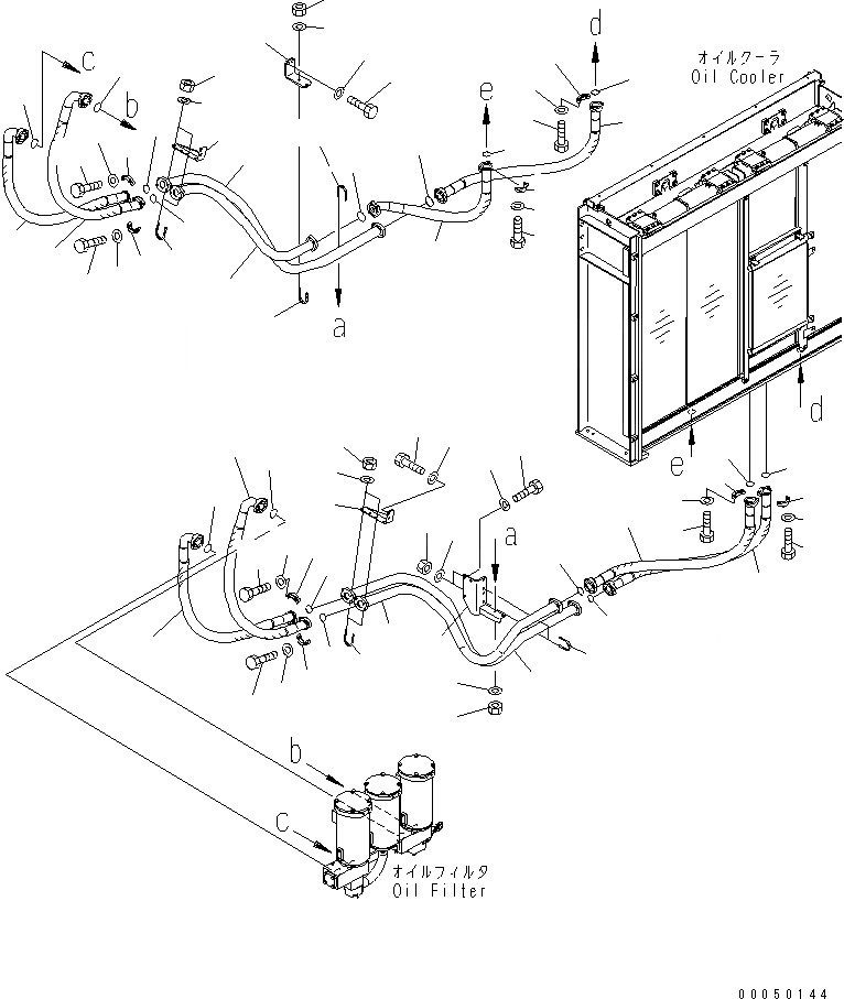 Схема запчастей Komatsu PC2000-8 - ЛИНИИ МАСЛООХЛАДИТЕЛЯ (/)(№-) ГИДРАВЛИКА