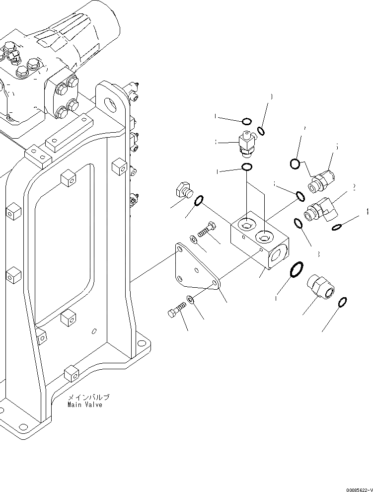 Схема запчастей Komatsu PC2000-8 - ОСНОВН. ЛИНИЯ PPC (БЛОК)(№-) ГИДРАВЛИКА