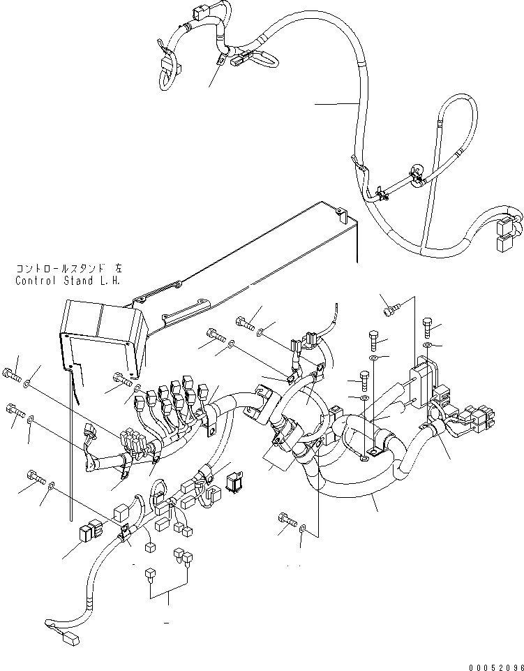 Схема запчастей Komatsu PC2000-8 - КАБИНА (Э/ПРОВОДКА) (КОНСОЛЬ)(№-9) КАБИНА ОПЕРАТОРА И СИСТЕМА УПРАВЛЕНИЯ