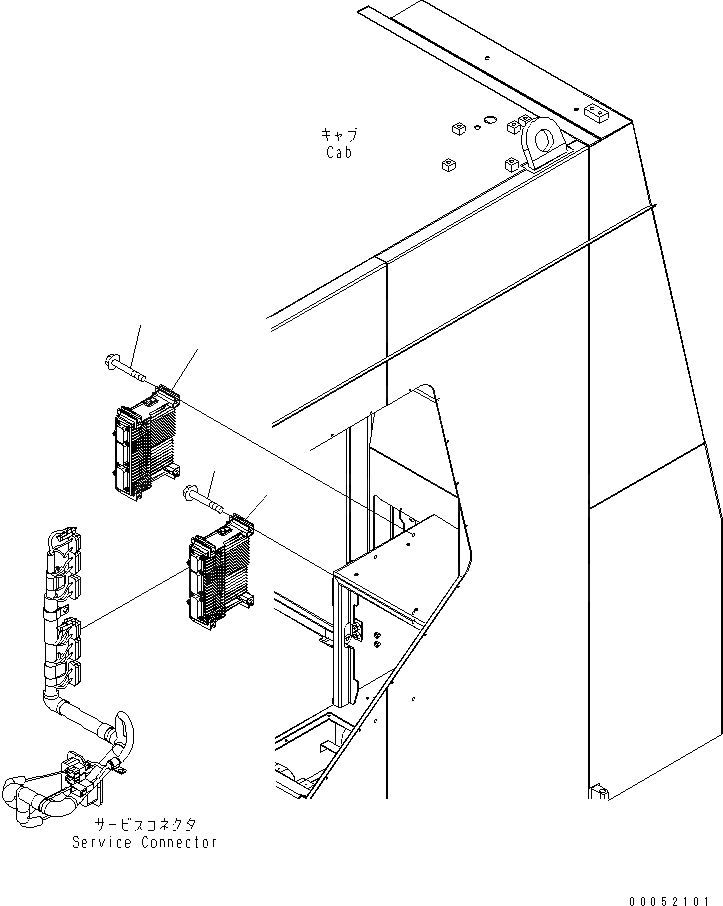 Схема запчастей Komatsu PC2000-8 - КАБИНА (КОНТРОЛЛЕР)(№-) КАБИНА ОПЕРАТОРА И СИСТЕМА УПРАВЛЕНИЯ