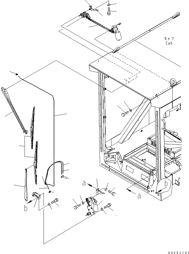 Схема запчастей Komatsu PC2000-8 - КАБИНА (ДВОРНИКИ)(№-) КАБИНА ОПЕРАТОРА И СИСТЕМА УПРАВЛЕНИЯ