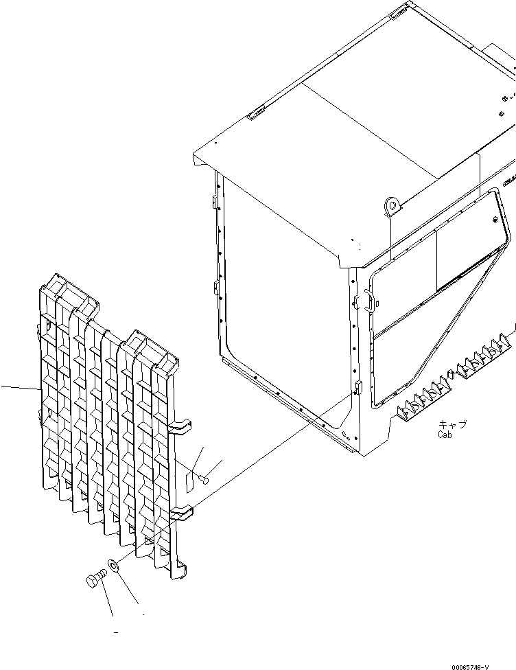 Схема запчастей Komatsu PC2000-8 - ФРОНТАЛЬНАЯ ЗАЩИТА (АНГЛ.)(№-) КАБИНА ОПЕРАТОРА И СИСТЕМА УПРАВЛЕНИЯ