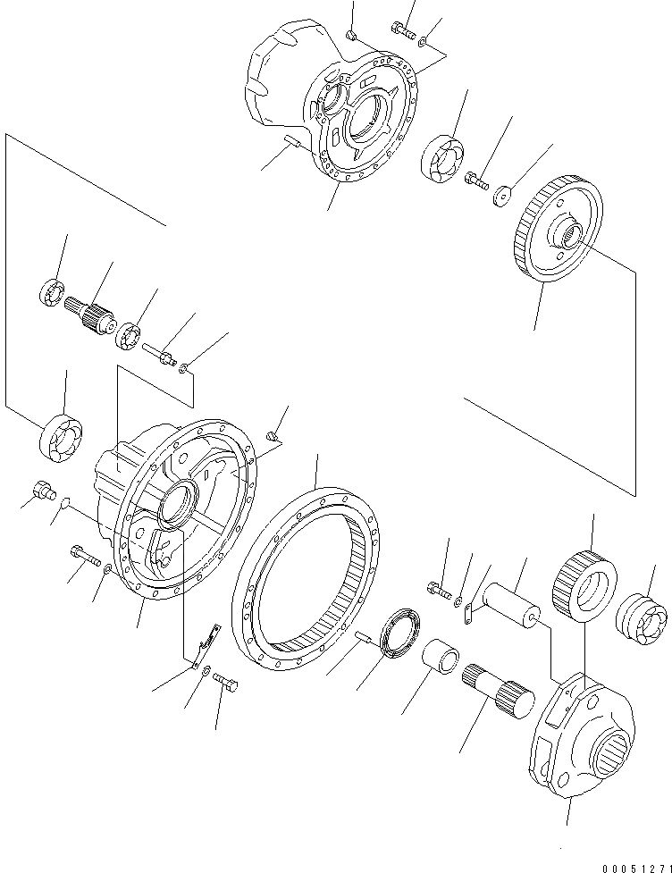 Схема запчастей Komatsu PC2000-8 - КОНЕЧНАЯ ПЕРЕДАЧА (1. НЕСУЩИЙ ЭЛЕМЕНТ) (ЛЕВ.)(№-) НИЖНЯЯ ГИДРОЛИНИЯ И ЛИНИЯ ХОДА