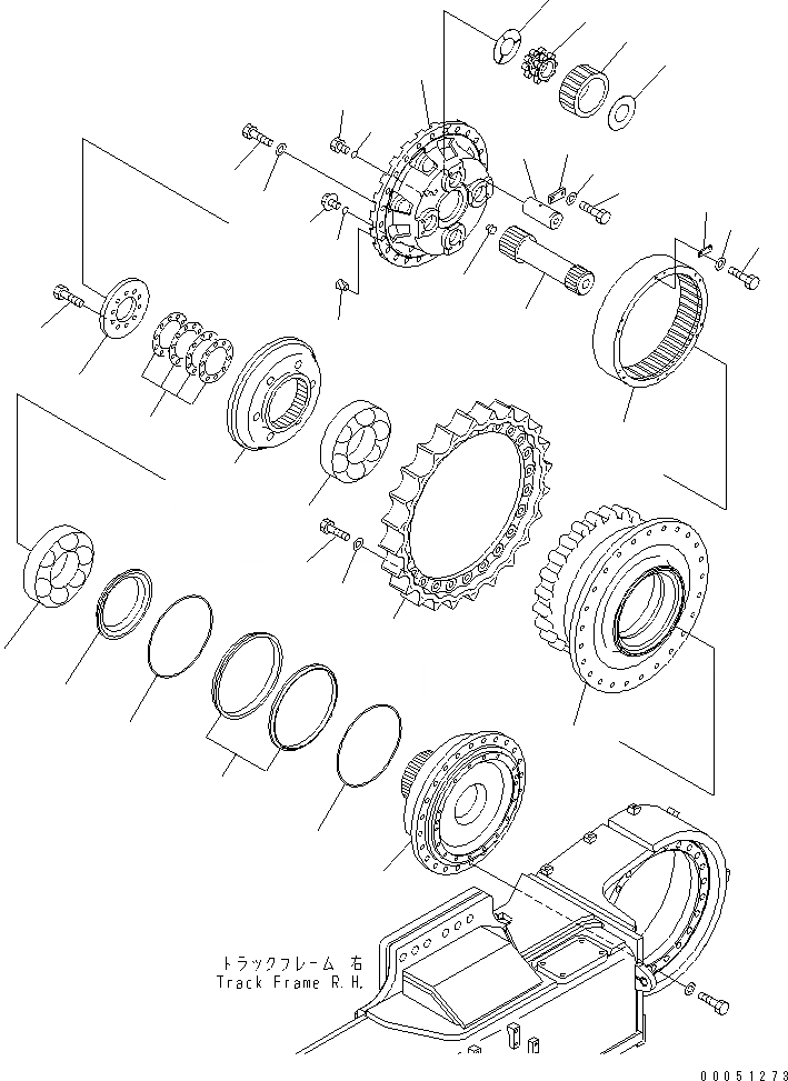 Схема запчастей Komatsu PC2000-8 - КОНЕЧНАЯ ПЕРЕДАЧА (КОРПУС¤ ЗВЕЗДОЧКА И 2. НЕСУЩИЙ ЭЛЕМЕНТ) (ПРАВ.)(№-) НИЖНЯЯ ГИДРОЛИНИЯ И ЛИНИЯ ХОДА
