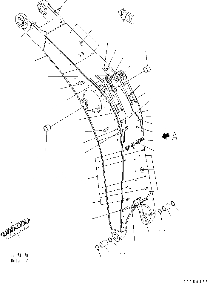 Схема запчастей Komatsu PC2000-8 - СТРЕЛА (ДЛЯ УСИЛ.)(№-) РАБОЧЕЕ ОБОРУДОВАНИЕ