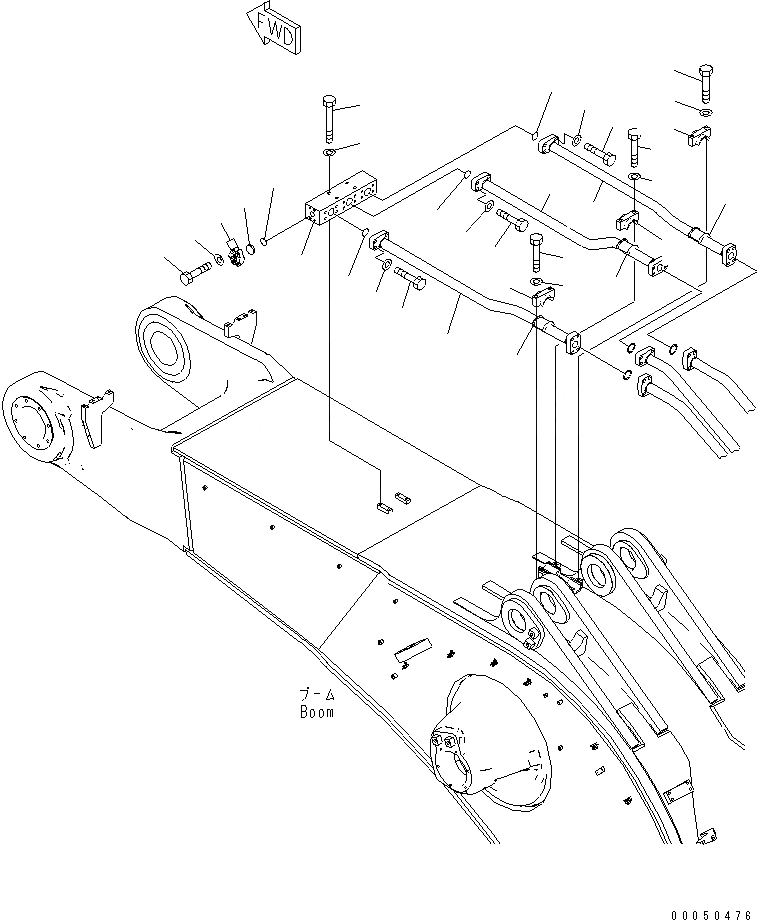 Схема запчастей Komatsu PC2000-8 - СТРЕЛА (8.7M) (ЦИЛИНДР КОВШАS) (СТРЕЛА ЦЕНТР.) (ДЛЯ ЭКСКАВАТ.)(№-) РАБОЧЕЕ ОБОРУДОВАНИЕ
