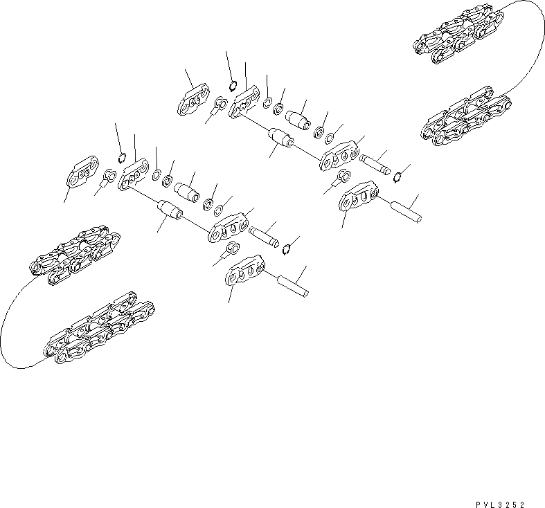 Схема запчастей Komatsu PC2000-8 - ГУСЕН. ЦЕПЬ В СБОРЕ(№-) ОСНОВН. КОМПОНЕНТЫ И РЕМКОМПЛЕКТЫ