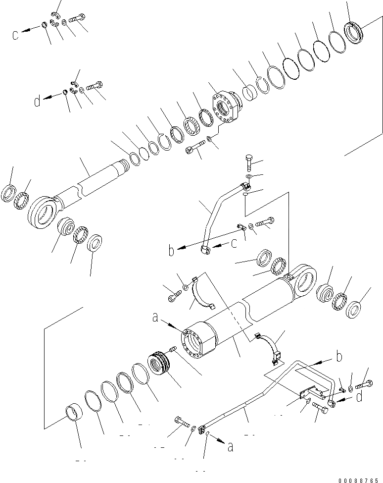 Схема запчастей Komatsu PC2000-8 - ЦИЛИНДР СТРЕЛЫ(ДЛЯ ЭКСКАВАТ.) (ПРАВ.)(№-) ОСНОВН. КОМПОНЕНТЫ И РЕМКОМПЛЕКТЫ