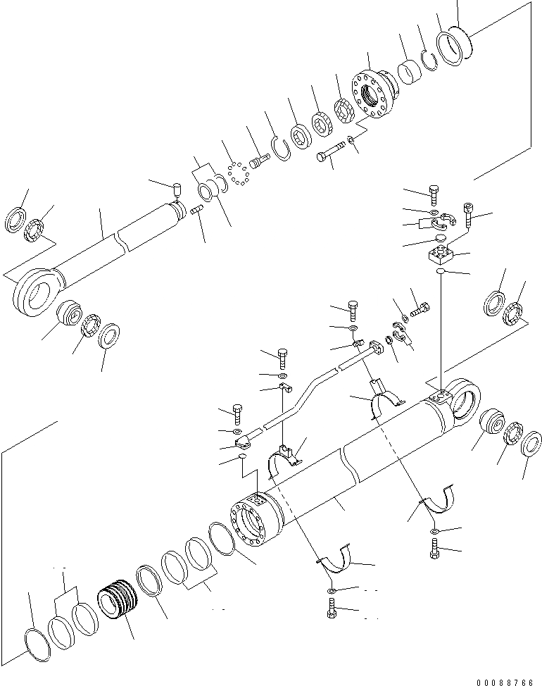 Схема запчастей Komatsu PC2000-8 - ЦИЛИНДР РУКОЯТИ(ДЛЯ ЭКСКАВАТ.) (ЛЕВ.)(№-) ОСНОВН. КОМПОНЕНТЫ И РЕМКОМПЛЕКТЫ