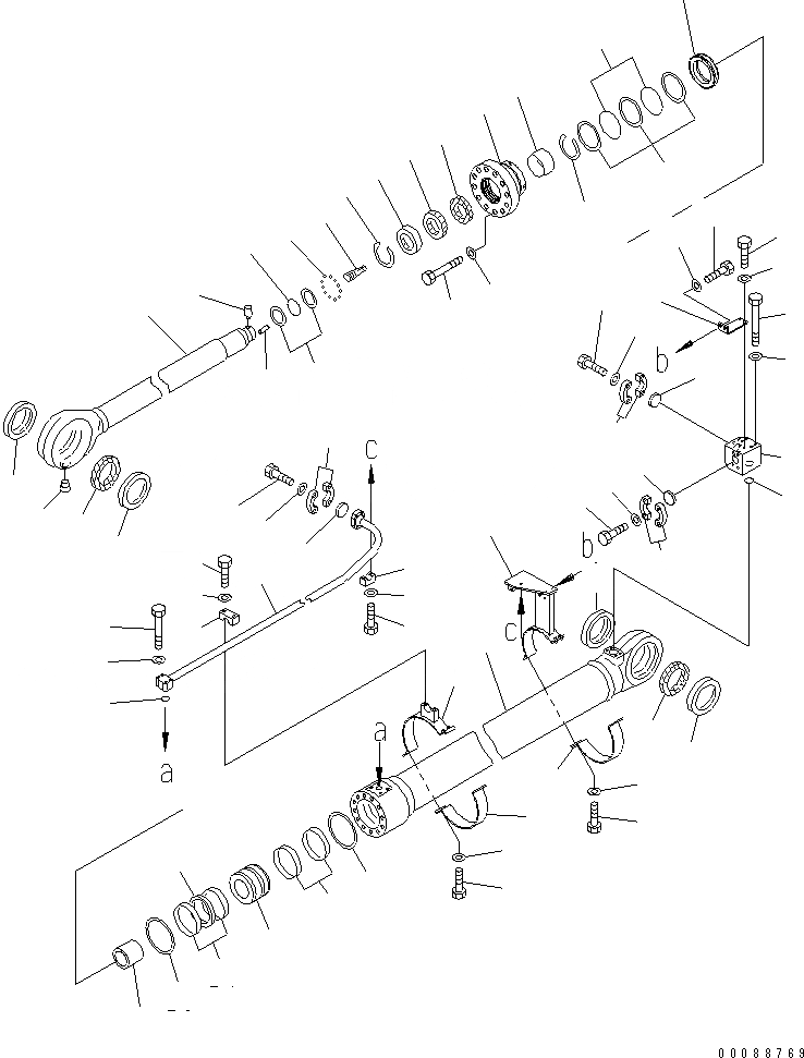 Схема запчастей Komatsu PC2000-8 - ЦИЛИНДР КОВША (ДЛЯ ЭКСКАВАТ.) (ПРАВ.)(№-) ОСНОВН. КОМПОНЕНТЫ И РЕМКОМПЛЕКТЫ
