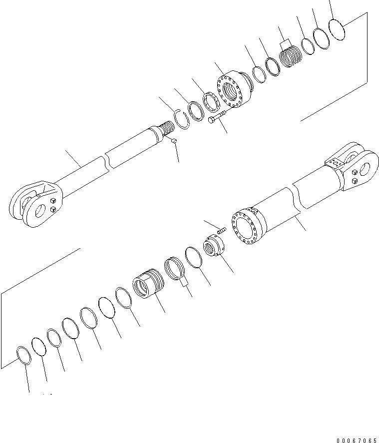 Схема запчастей Komatsu PC2000-8 - ЦИЛИНДР РУКОЯТИ(ДЛЯ ПОГРУЗ.)(№-) ОСНОВН. КОМПОНЕНТЫ И РЕМКОМПЛЕКТЫ
