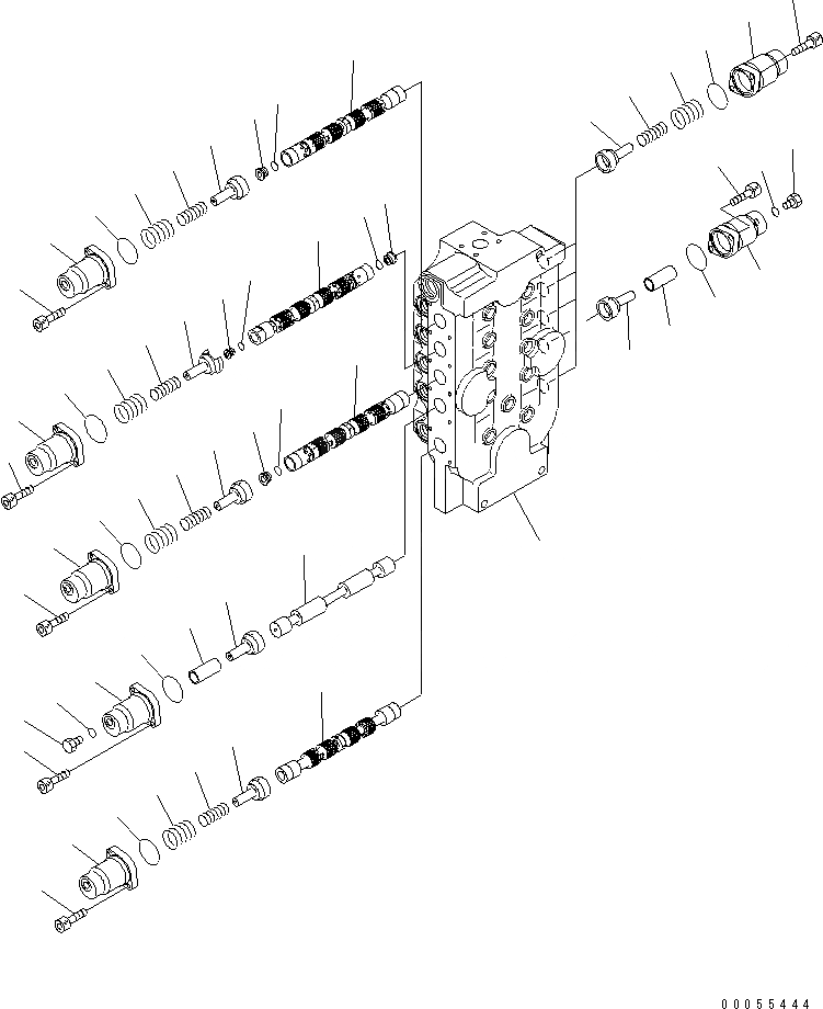 Схема запчастей Komatsu PC2000-8 - ОСНОВН. КЛАПАН (/9) (ЛЕВ.)(№-) ОСНОВН. КОМПОНЕНТЫ И РЕМКОМПЛЕКТЫ