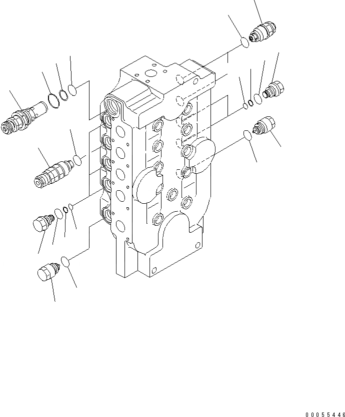 Схема запчастей Komatsu PC2000-8 - ОСНОВН. КЛАПАН (/9) (ЛЕВ.)(№-) ОСНОВН. КОМПОНЕНТЫ И РЕМКОМПЛЕКТЫ
