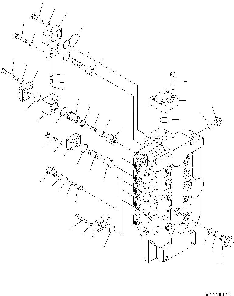 Схема запчастей Komatsu PC2000-8 - ОСНОВН. КЛАПАН (/9) (ПРАВ.)(№-) ОСНОВН. КОМПОНЕНТЫ И РЕМКОМПЛЕКТЫ