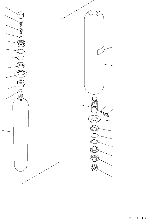 Схема запчастей Komatsu PC2000-8 - АККУМУЛЯТОР (ДЛЯ HIC ЛИНИИ)(№-) ОСНОВН. КОМПОНЕНТЫ И РЕМКОМПЛЕКТЫ