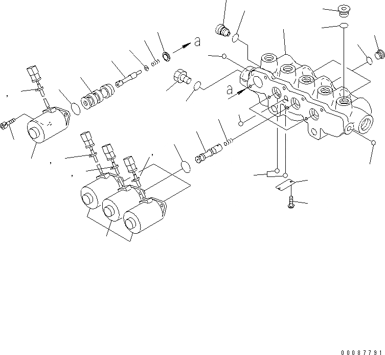 Схема запчастей Komatsu PC2000-8 - СОЛЕНОИДНЫЙ КЛАПАН (ВНУТР. ЧАСТИ)(№7-) ОСНОВН. КОМПОНЕНТЫ И РЕМКОМПЛЕКТЫ