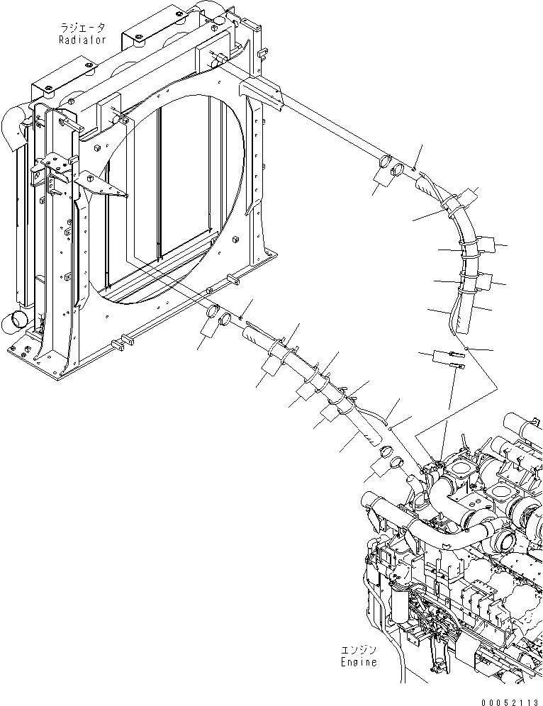 Схема запчастей Komatsu PC2000-8 - ОХЛАЖД-Е (РАДИАТОР) (ТРУБЫ) (ВЕРХН.)(№-) СИСТЕМА ОХЛАЖДЕНИЯ