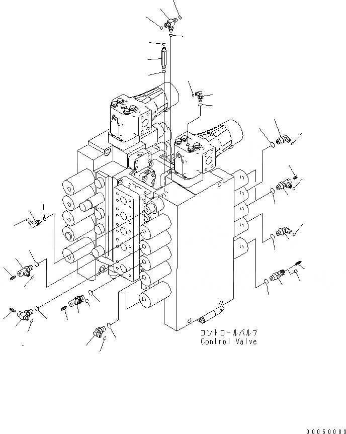 Схема запчастей Komatsu PC2000-8 - ОСНОВН. КЛАПАН (СОЕДИНИТ. ЧАСТИ) (ПРАВ.) (/)(№-) ГИДРАВЛИКА