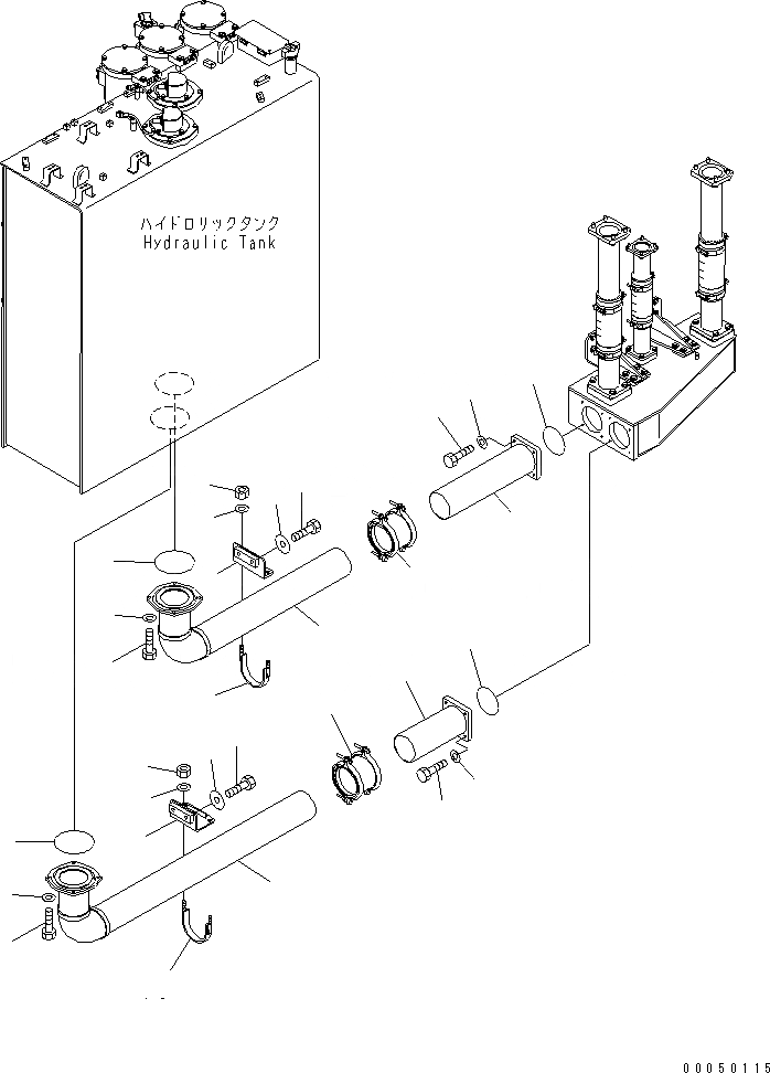 Схема запчастей Komatsu PC2000-8 - ВСАСЫВ. ТРУБЫ (ИЗ БАКА В НАСОС)(№-) ГИДРАВЛИКА