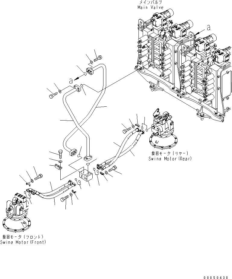 Схема запчастей Komatsu PC2000-8 - ЛИНИЯ ПОВОРОТА(№-) ГИДРАВЛИКА