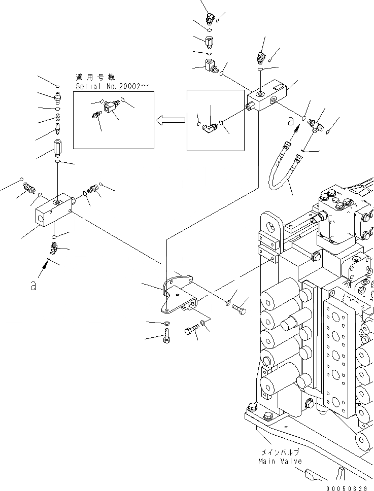 Схема запчастей Komatsu PC2000-8 - РАСПРЕДЕЛИТ. КЛАПАН (ГЛАВН. КЛАПАН) (ПРАВ.)(№-) ГИДРАВЛИКА