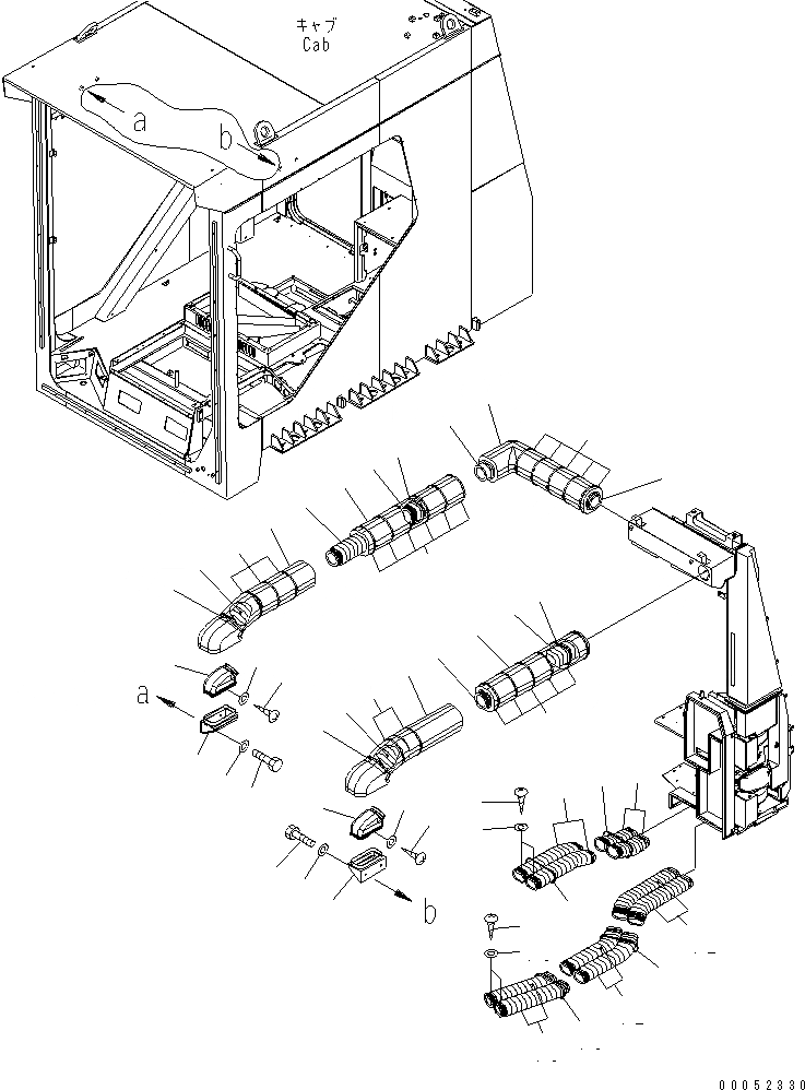 Схема запчастей Komatsu PC2000-8 - КАБИНА (КОНДИЦ. ВОЗДУХА) (ВОЗДУХОВОДЫ)(№-) КАБИНА ОПЕРАТОРА И СИСТЕМА УПРАВЛЕНИЯ