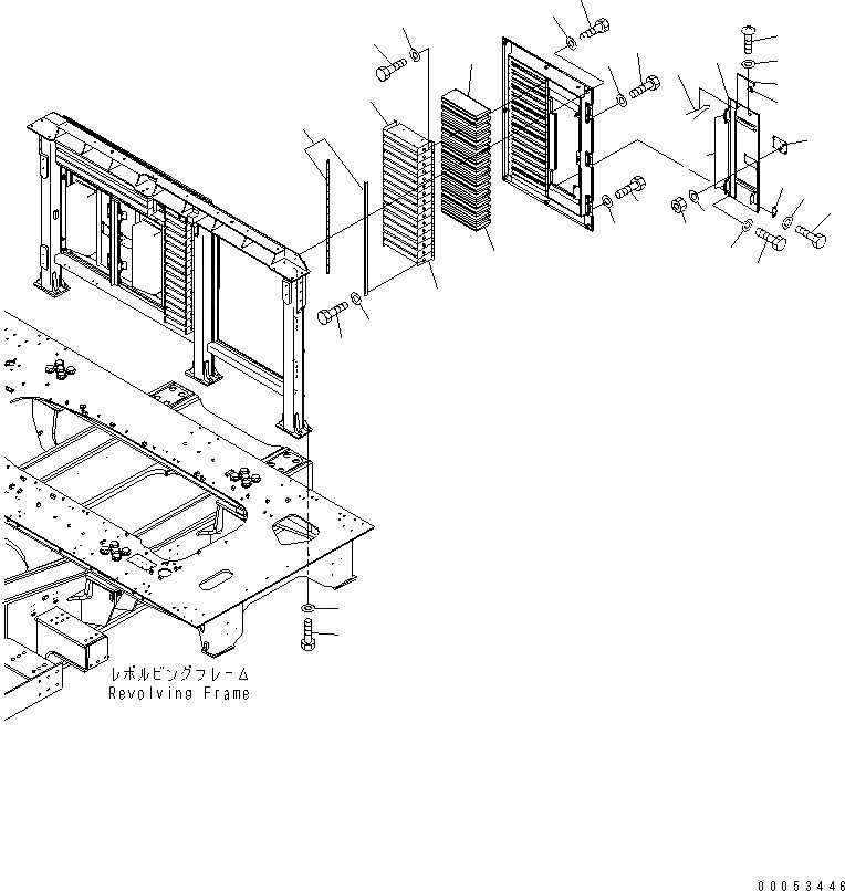 Схема запчастей Komatsu PC2000-8 - КАПОТ (КРЫШКАЗАДН.) (/)(№-) ЧАСТИ КОРПУСА