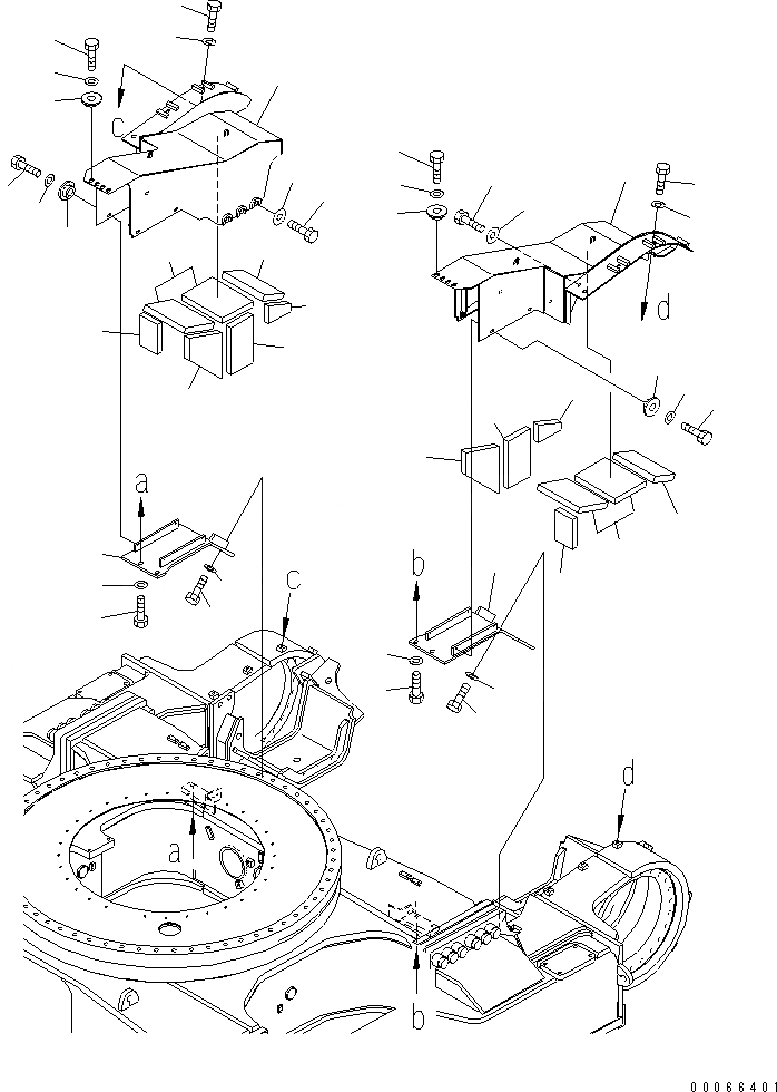 Схема запчастей Komatsu PC2000-8 - МОТОР ХОДА COVER(№-) ХОДОВАЯ