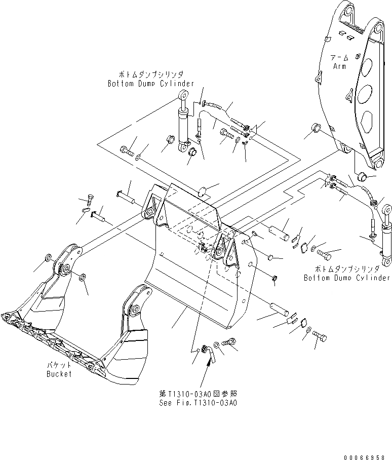 Схема запчастей Komatsu PC2000-8 - НИЖН. ГИДРОЦИЛИНДР КОВША ТРУБЫ (КОВШ ) (ДЛЯ ПОГРУЗ.)(№-) РАБОЧЕЕ ОБОРУДОВАНИЕ