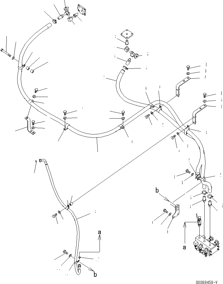 Схема запчастей Komatsu PC2000-8 - ХЛАДАГЕНТ ПРЕДПУСКОВ. ПОДОГРЕВ (ТРУБЫ)(№9-) РАЗНОЕ