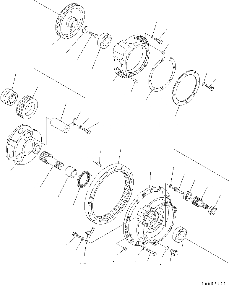 Схема запчастей Komatsu PC2000-8 - КОНЕЧНАЯ ПЕРЕДАЧА (1. НЕСУЩИЙ ЭЛЕМЕНТ) (ПРАВ.) (ПОСТАВЛЯЕТСЯ ОТДЕЛЬНО) (СПЕЦ-Я -40С)(№-) ОСНОВН. КОМПОНЕНТЫ И РЕМКОМПЛЕКТЫ