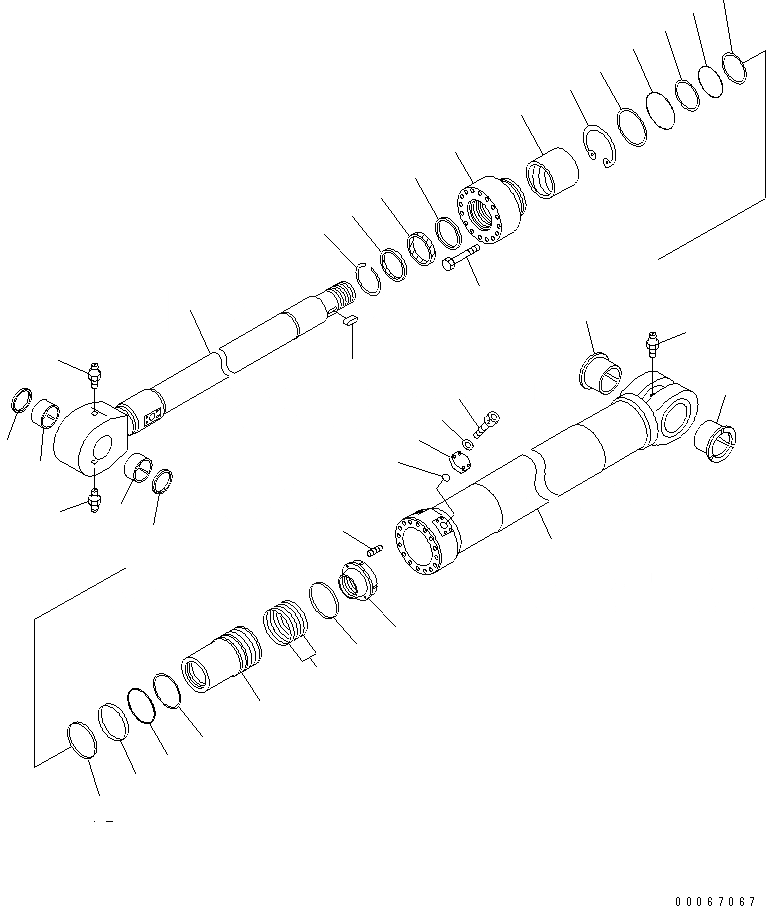 Схема запчастей Komatsu PC2000-8 - ЦИЛИНДР КОВША (ДЛЯ ПОГРУЗ.) (СПЕЦ-Я -40С)(№-) ОСНОВН. КОМПОНЕНТЫ И РЕМКОМПЛЕКТЫ