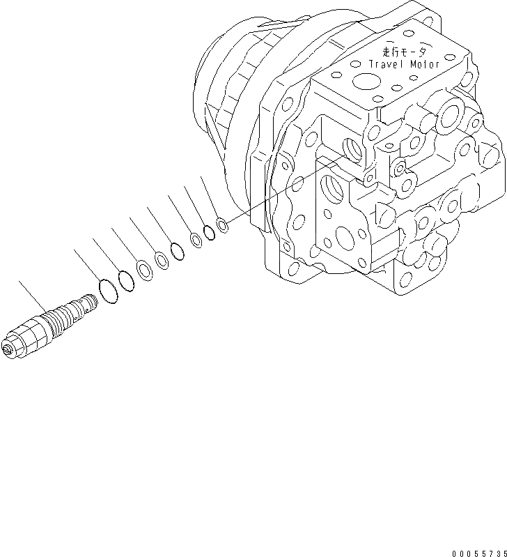 Схема запчастей Komatsu PC2000-8 - МОТОР ХОДА (/)(№-) ОСНОВН. КОМПОНЕНТЫ И РЕМКОМПЛЕКТЫ