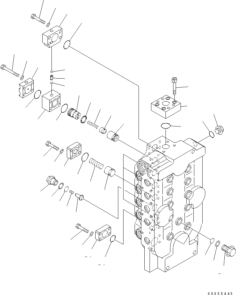 Схема запчастей Komatsu PC2000-8 - ОСНОВН. КЛАПАН (ПОГРУЗ.) (/9) (ЛЕВ.)(№-) ОСНОВН. КОМПОНЕНТЫ И РЕМКОМПЛЕКТЫ