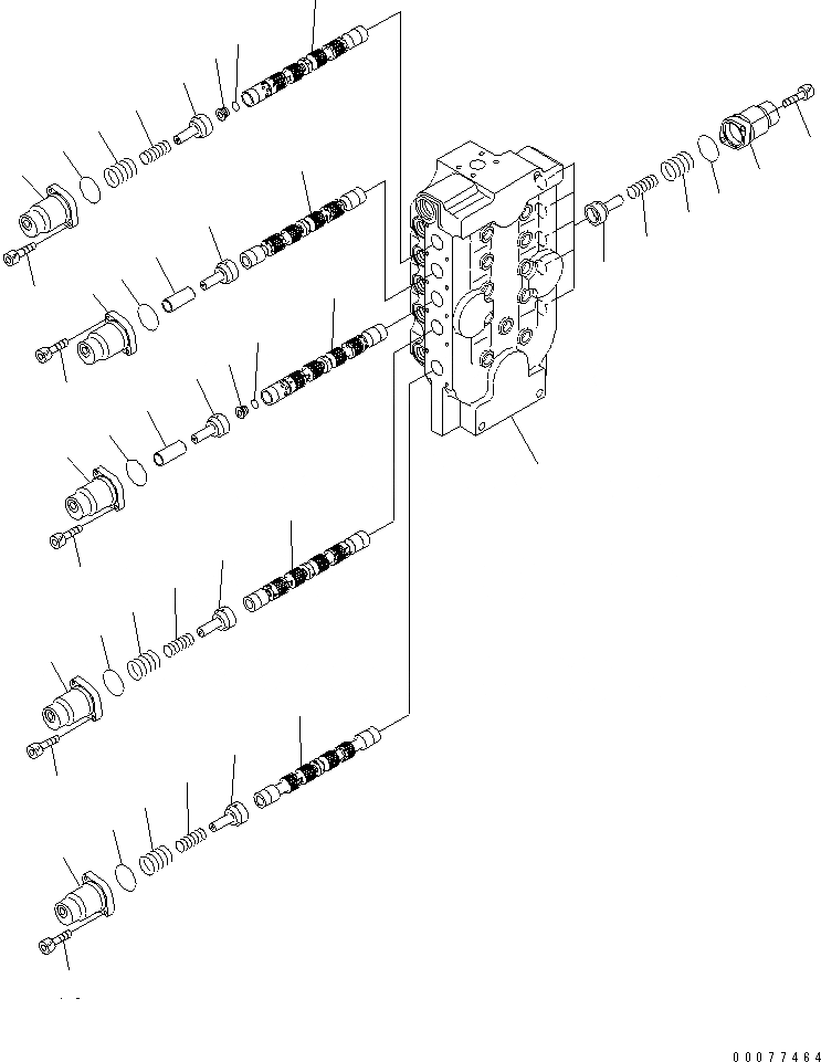 Схема запчастей Komatsu PC2000-8 - ОСНОВН. КЛАПАН (ПОГРУЗ.) (/9) (ПРАВ.)(№-) ОСНОВН. КОМПОНЕНТЫ И РЕМКОМПЛЕКТЫ