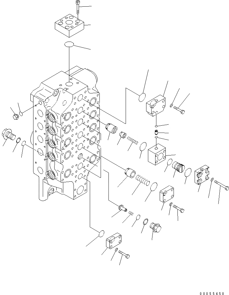 Схема запчастей Komatsu PC2000-8 - ОСНОВН. КЛАПАН (ПОГРУЗ.) (/9) (ПРАВ.)(№-) ОСНОВН. КОМПОНЕНТЫ И РЕМКОМПЛЕКТЫ